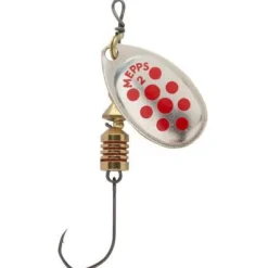 Cuiller Mepps Aglia Argent Points Rouges Hamecon Simple
