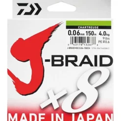 Tresse Daiwa J-Braid X8 Chartreuse 150m