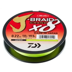 Tresse Daïwa J-Braid Grand X8 135m Chartreuse
